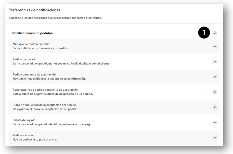 preferencias de notificaciones