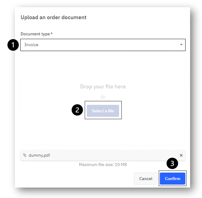 Upload customer invoice 2