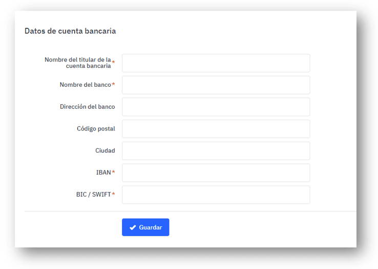 Bank account details